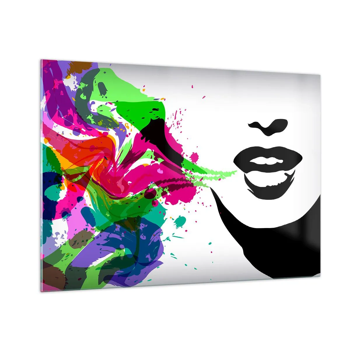 Quadro em vidro - Uma história nas cores do arco-íris - 100x70 cm