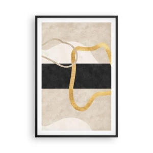 Pôster com moldura preta - Formas em loop - 61x91 cm