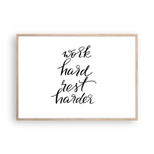 Pôster com moldura de carvalho claro - Equilíbrio da vida - 100x70 cm