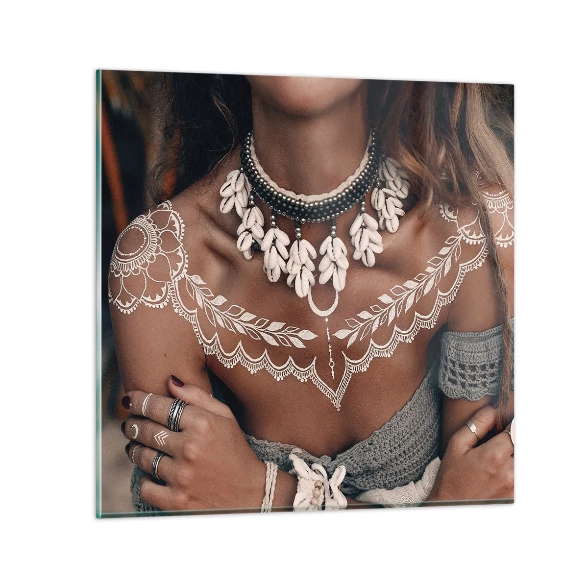 Quadro em vidro - Talismãs, rituais de feminilidade - 50x50 cm