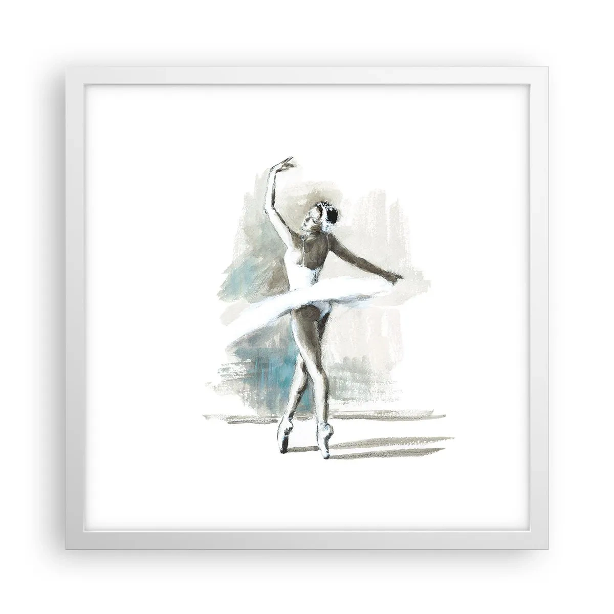 Pôster em moldura branca - Encantada num cisne - 40x40 cm