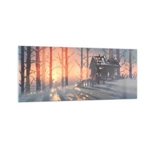 Quadro em vidro - Somente o sol espreita aqui - 100x40 cm