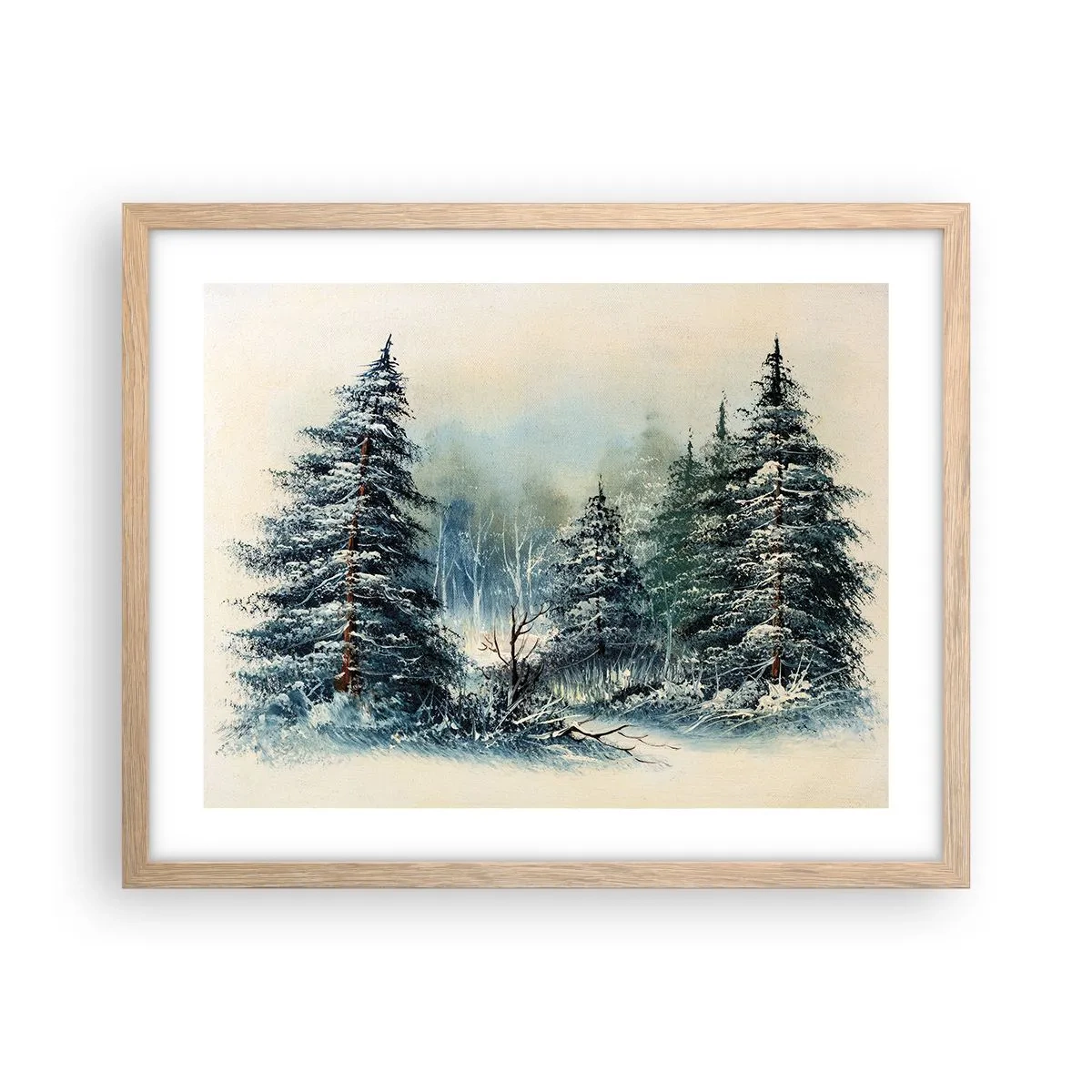 Pôster com moldura de carvalho claro - Prontas para o Natal - 50x40 cm