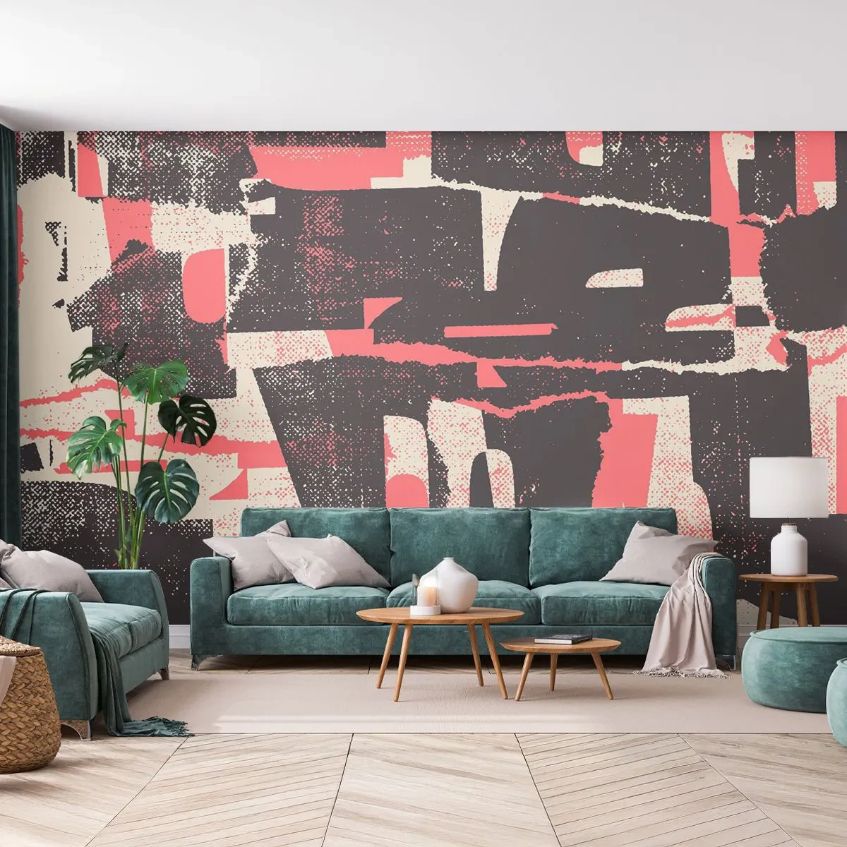 Papel de Parede Autocolante Deluxe Sticker - Todo esse barulho - Colagem, Idoso, Pedaço - 350x256 cm