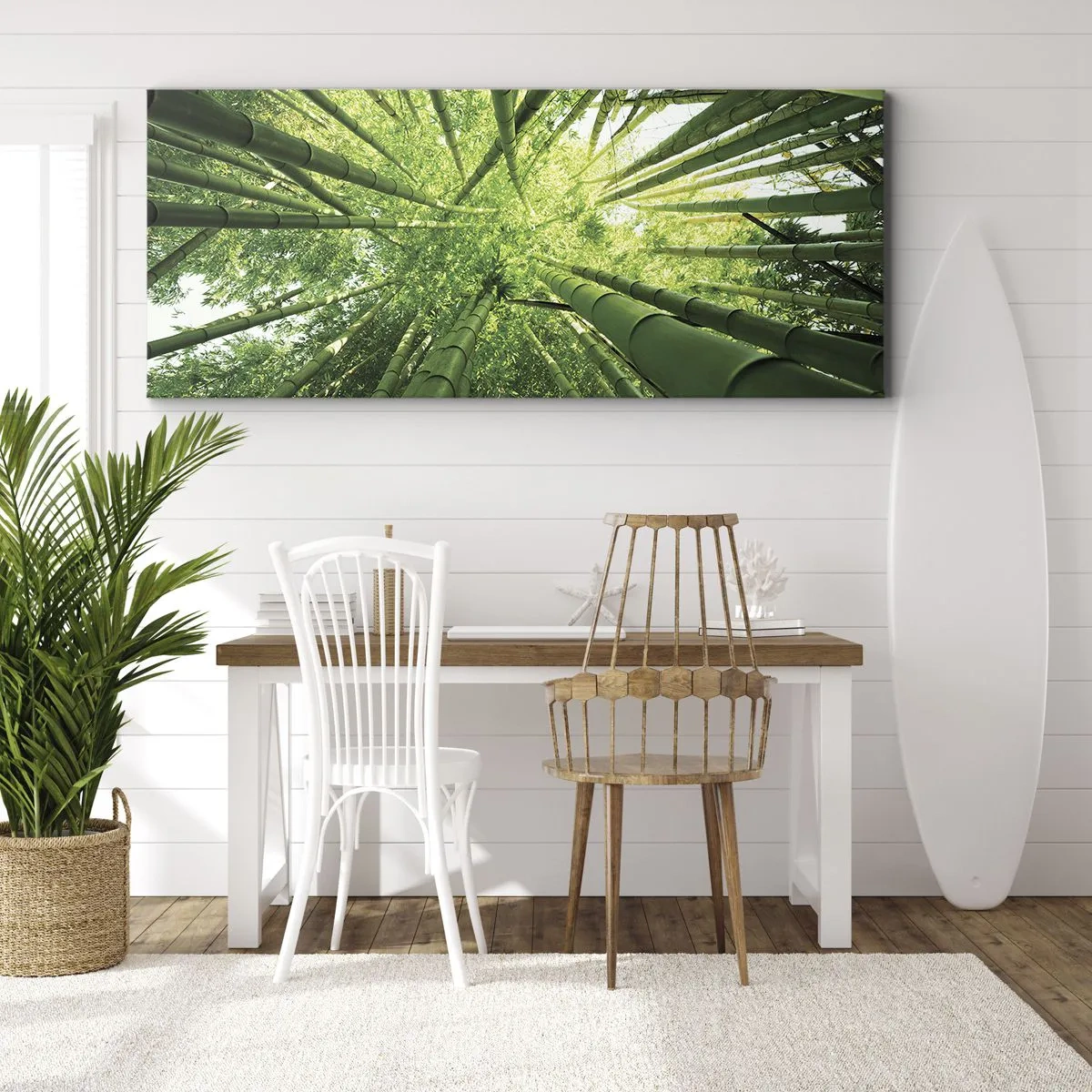 Quadro em tela - Em um bosque de bambu - 120x50 cm