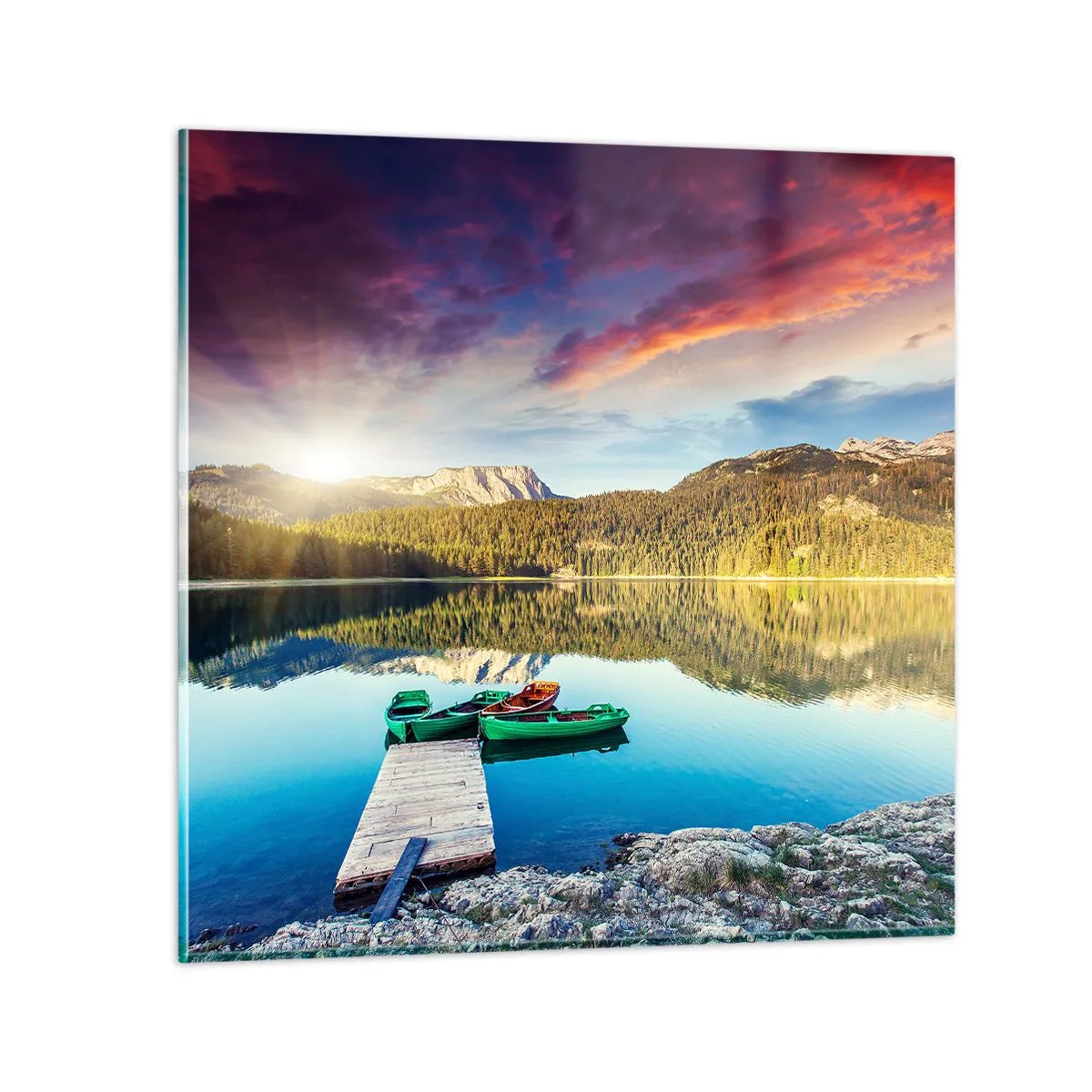 Quadro em vidro - Sobre a água tão lisa como um espelho - 70x70 cm