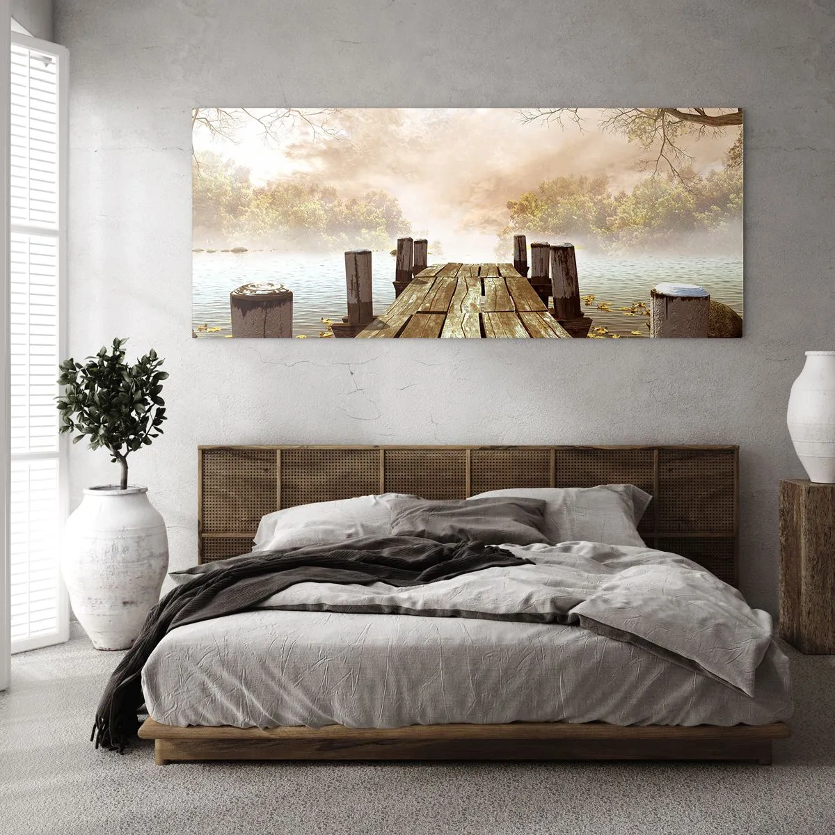 Quadro em vidro - A leve tristeza do outono - 90x30 cm