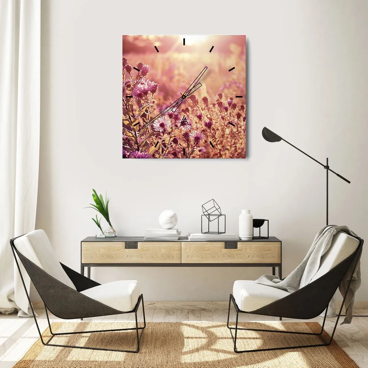 Relógio de parede - Relógio em vidro - Antes do verão acabar - 40x40 cm