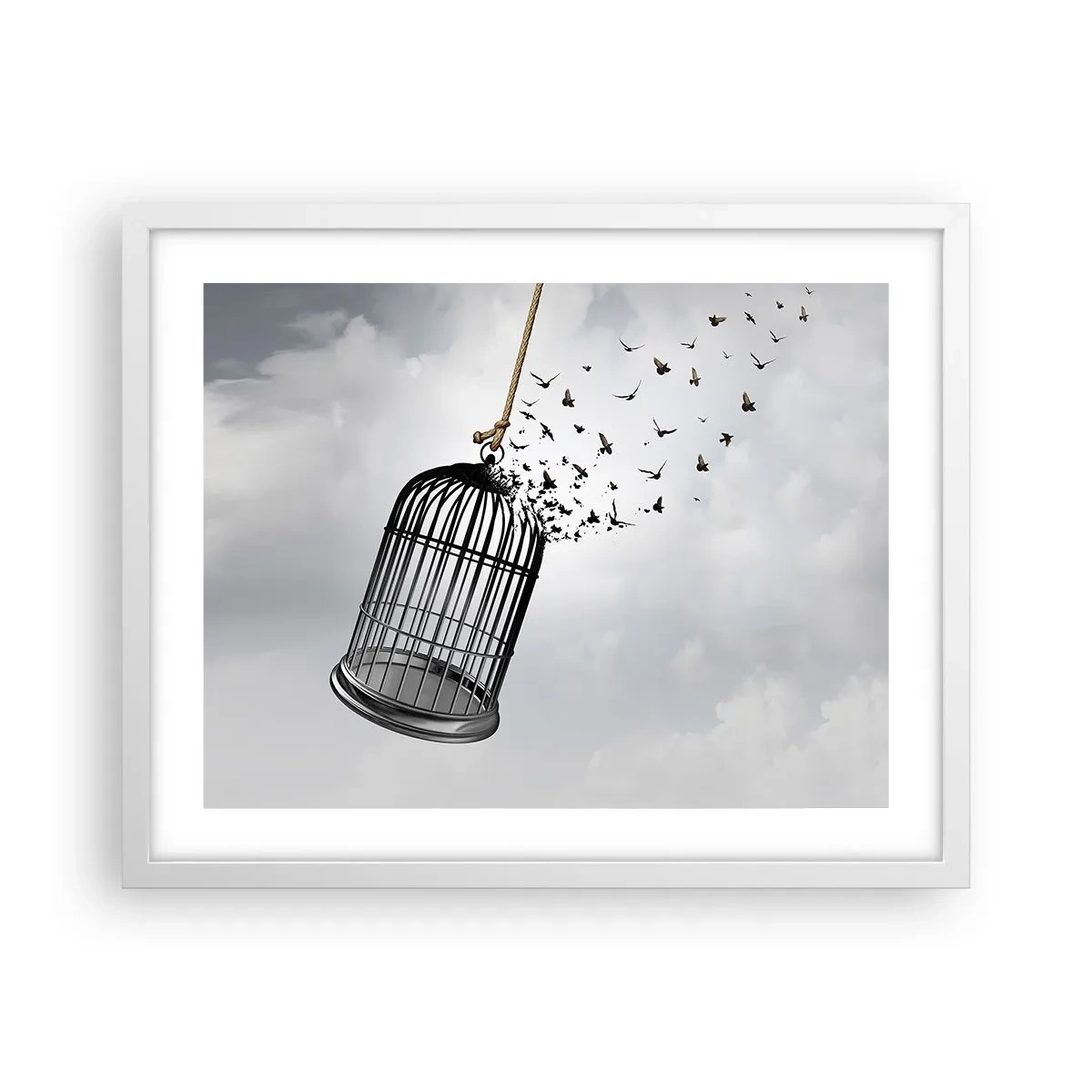 Pôster em moldura branca - Fé... Esperança... Liberdade! - 50x40 cm