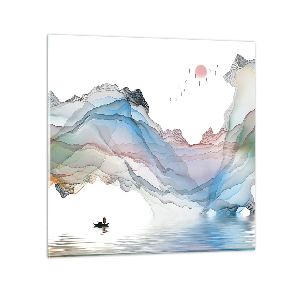 Quadro em vidro - Em direção às montanhas de cristal - 30x30 cm