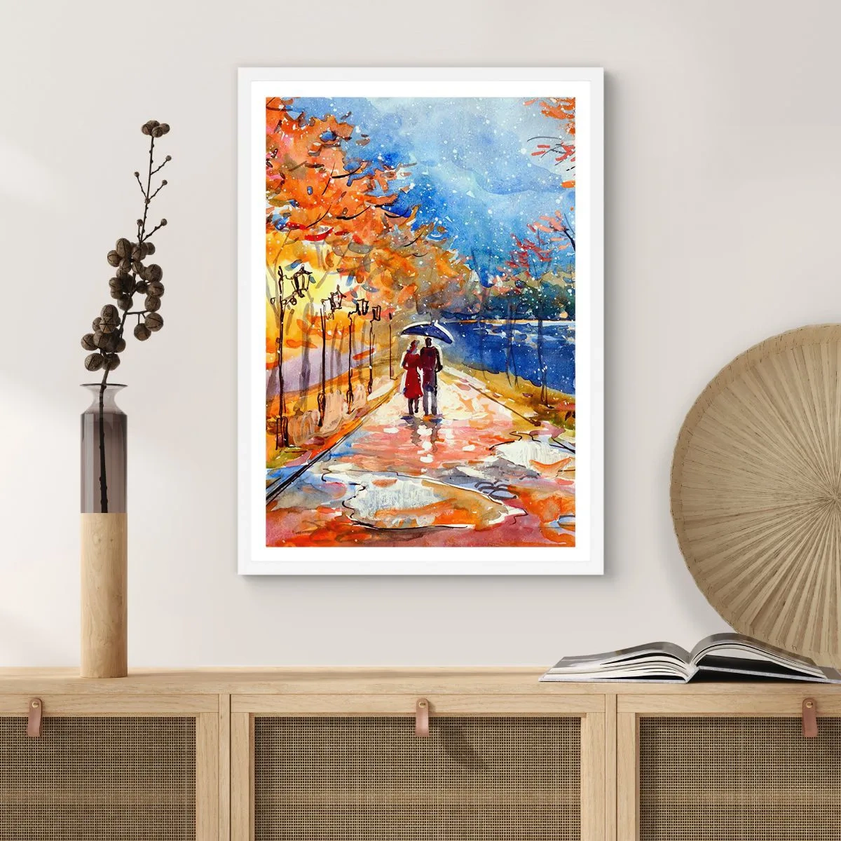 Pôster em moldura branca - Juntos até ao limite do tempo - 50x70 cm