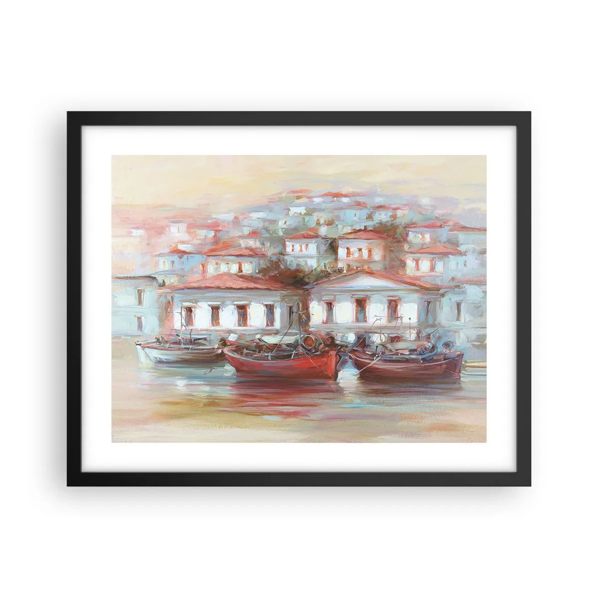Pôster com moldura preta - Cidade feliz - 50x40 cm
