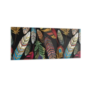 Quadro em vidro - O carnaval dos pássaros - 100x40 cm