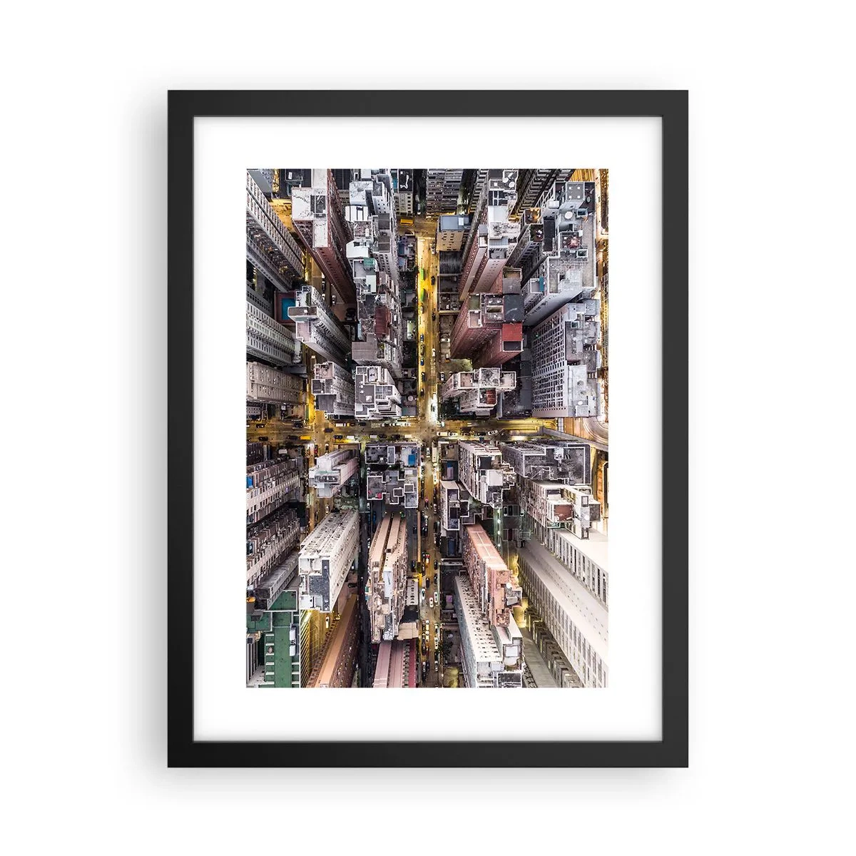Pôster com moldura preta - Saudações de Hong Kong - 30x40 cm