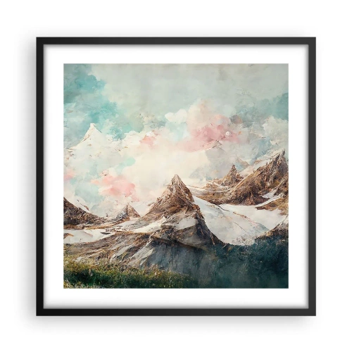 Pôster com moldura preta - Lâminas de rocha - 50x50 cm
