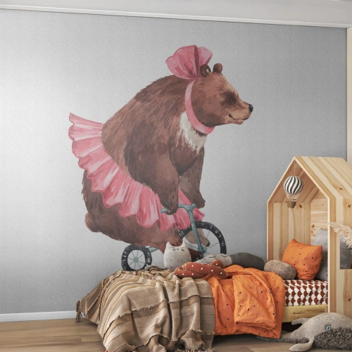 Papel de Parede Premium Sand - Que circo! - Urso, Circo, Feminino - 200x140 cm