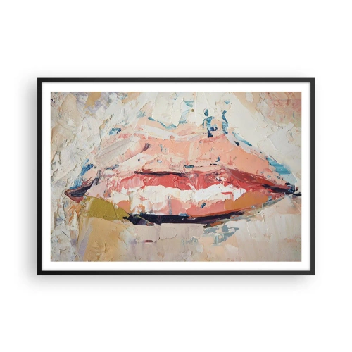 Pôster com moldura preta - Desperta os sentidos - 100x70 cm