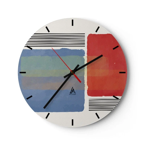 Relógio de parede - Relógio em vidro - A alma da geometria - 40x40 cm