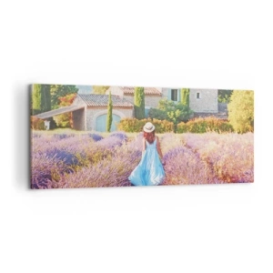 Quadro em tela - Menina Lavanda - 100x40 cm