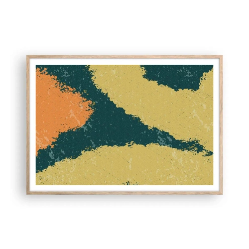 Pôster com moldura de carvalho claro - Abstração – movimento lento - 100x70 cm