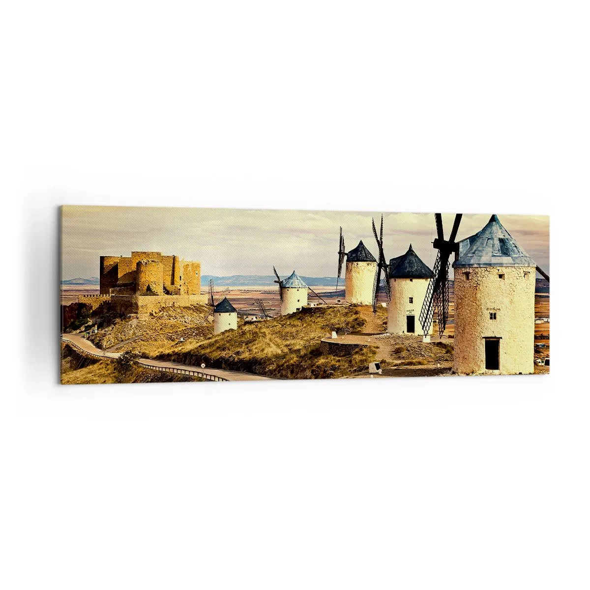 Quadro em tela - Dom Quixote está prestes a aparecer - 160x50 cm