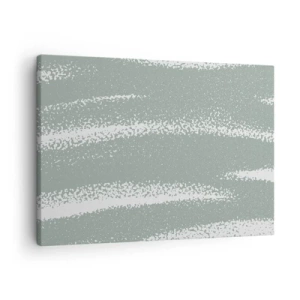 Quadro em tela - Ondas de inverno em tons de menta e branco - 70x50cm - Abstração em um clima de inverno - Decoração de parede moderna para a sala de estar e quarto ARTTOR
