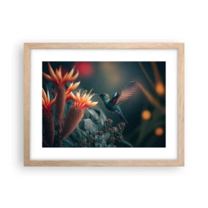 Pôster com moldura de carvalho claro - Uma vida verdadeiramente colorida - 40x30 cm
