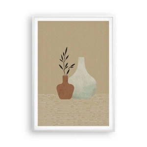 Pôster em moldura branca - O vaso e sua ideia - 70x100 cm