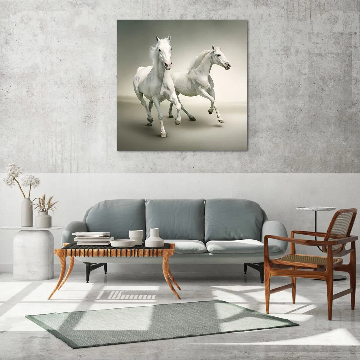 Quadro em vidro - White power! - 70x70 cm