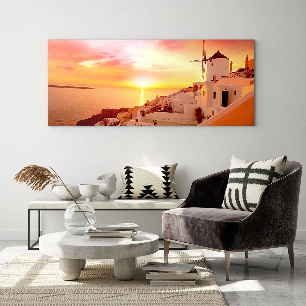 Quadro em vidro - Derreter em branco e ouro - 100x40 cm