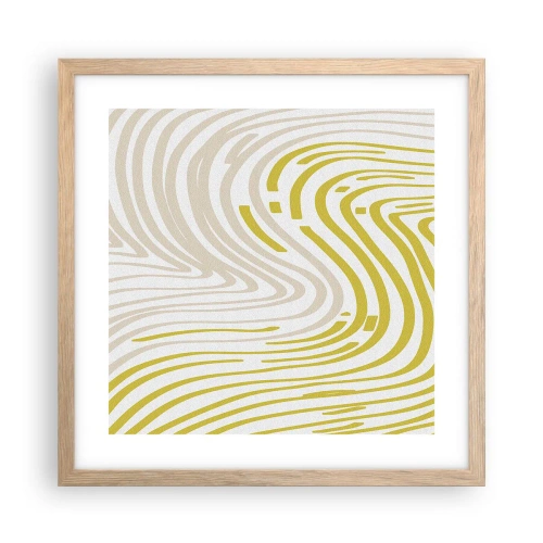 Pôster com moldura de carvalho claro - Uma composição com uma curvatura suave - 40x40 cm