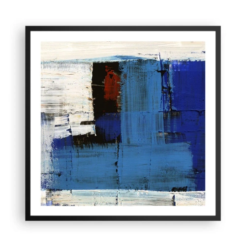 Pôster com moldura preta - O segredo do azul - 60x60 cm