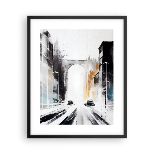 Pôster com moldura preta - Estudo da cidade: arquitetura e movimento - 40x50 cm