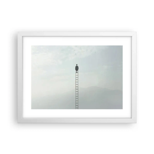 Pôster em moldura branca - Vá além - 40x30 cm