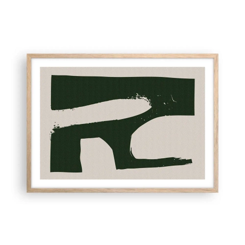 Pôster com moldura de carvalho claro - Baías de branco - 70x50 cm