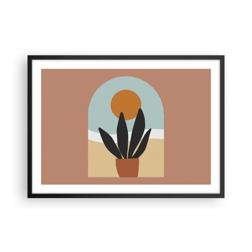 Pôster com moldura preta - Pequenas alegrias - 70x50 cm