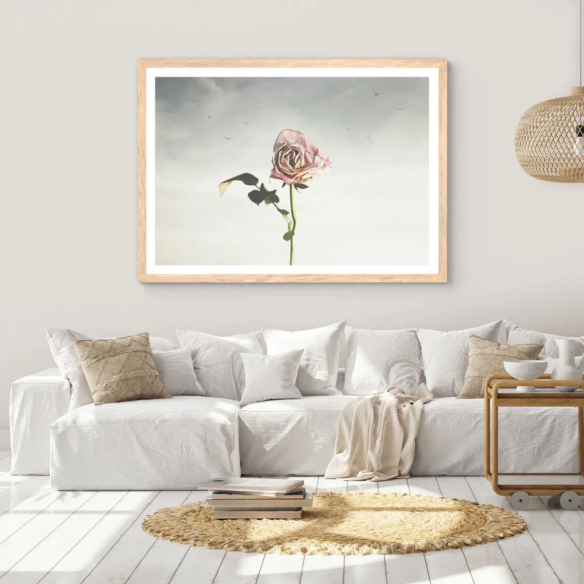 Pôster com moldura de carvalho claro - Boas-vindas da primavera - 100x70 cm