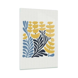 Quadro em vidro - Canteiro de flores ensolarado - 80x120 cm