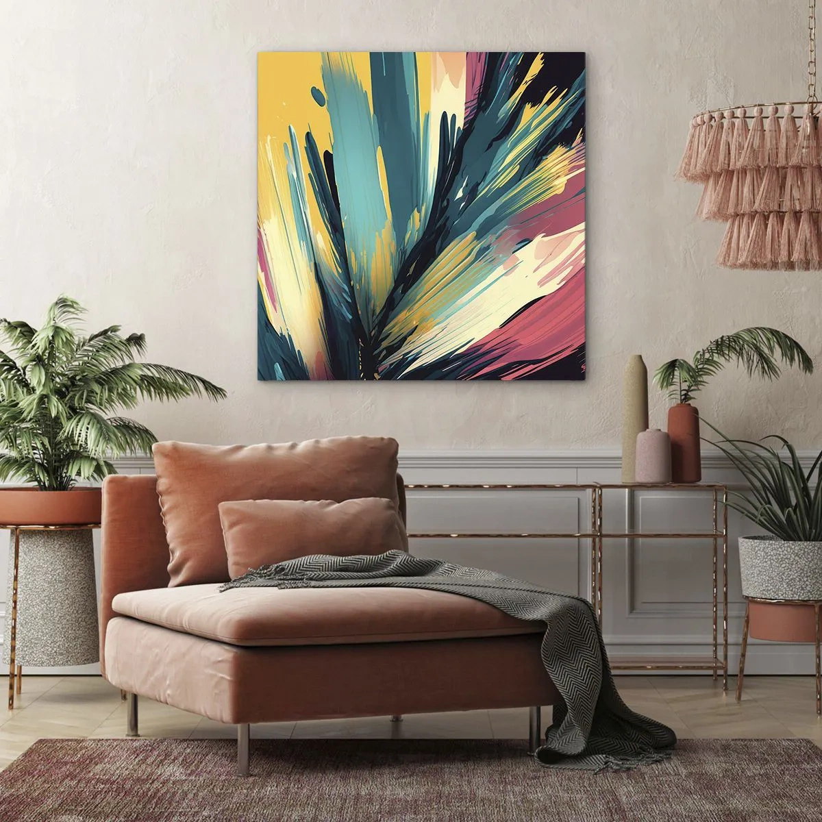 Quadro em tela - Composição – uma explosão de alegria - 30x30 cm