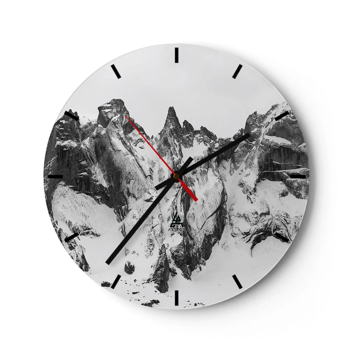 Relógio de parede - Relógio em vidro - O assustador cume de granito - 40x40 cm