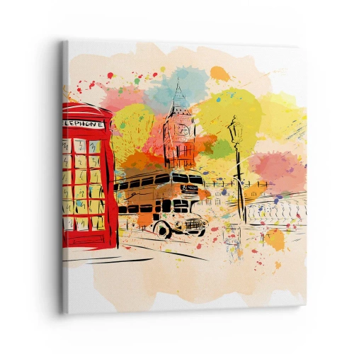 Quadro em tela - A cidade da variedade - 30x30 cm