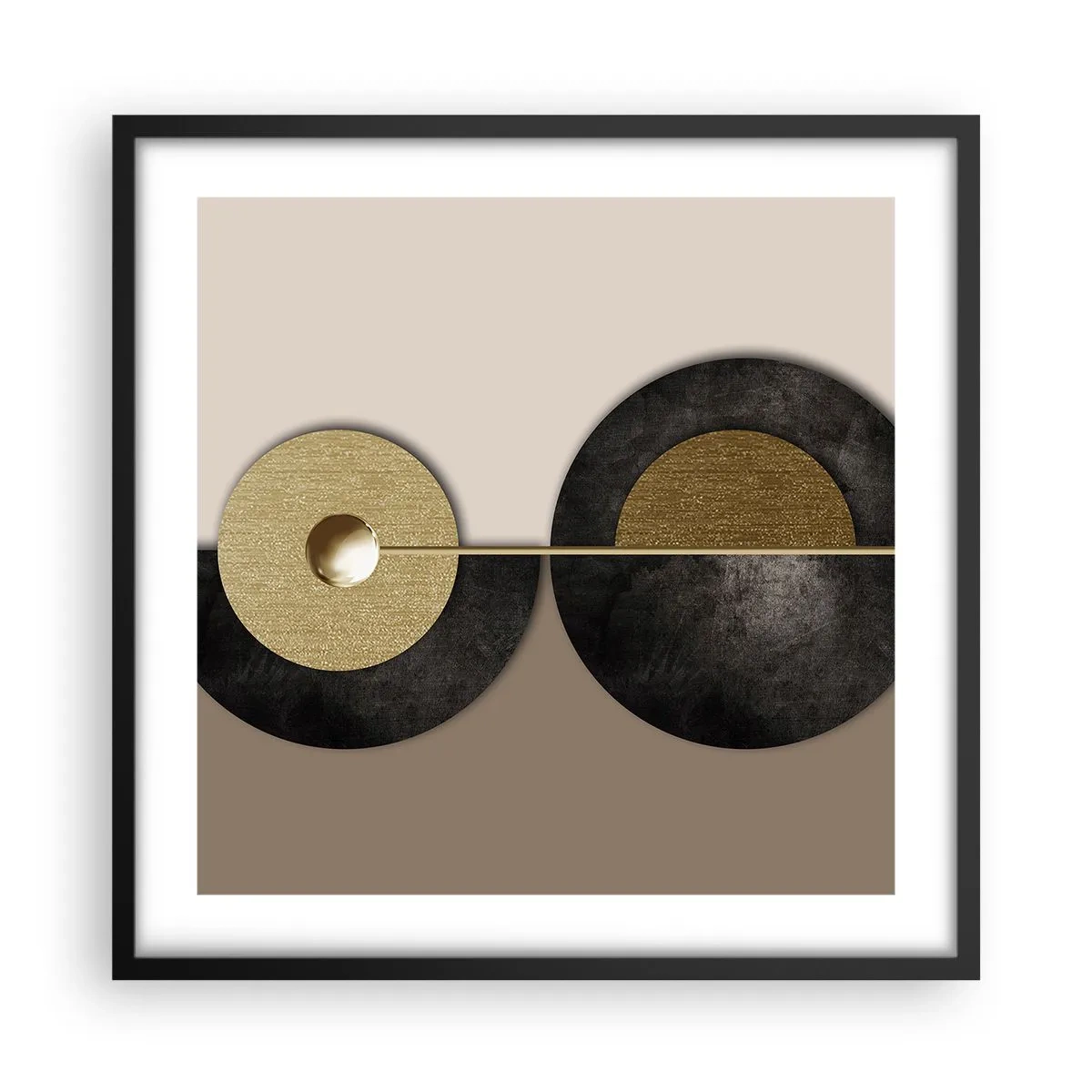 Pôster com moldura preta - Variações ao redor do círculo - 50x50 cm