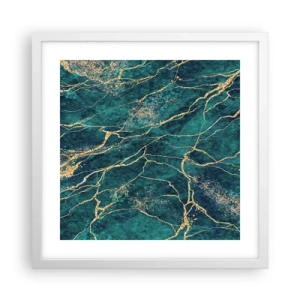 Pôster em moldura branca - Veia dourada - 40x40 cm