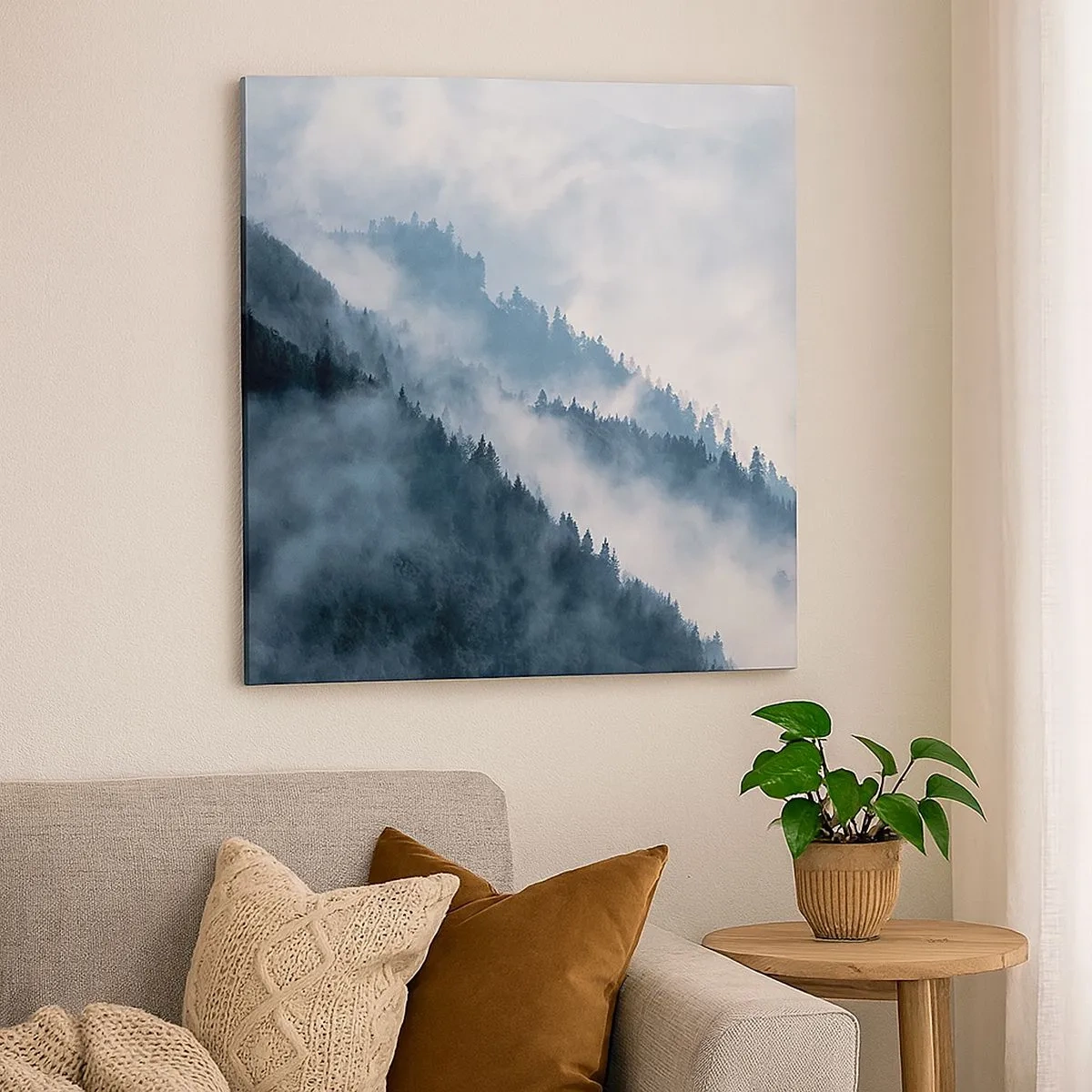 Quadro em tela - Misticismo das montanhas - 30x30 cm