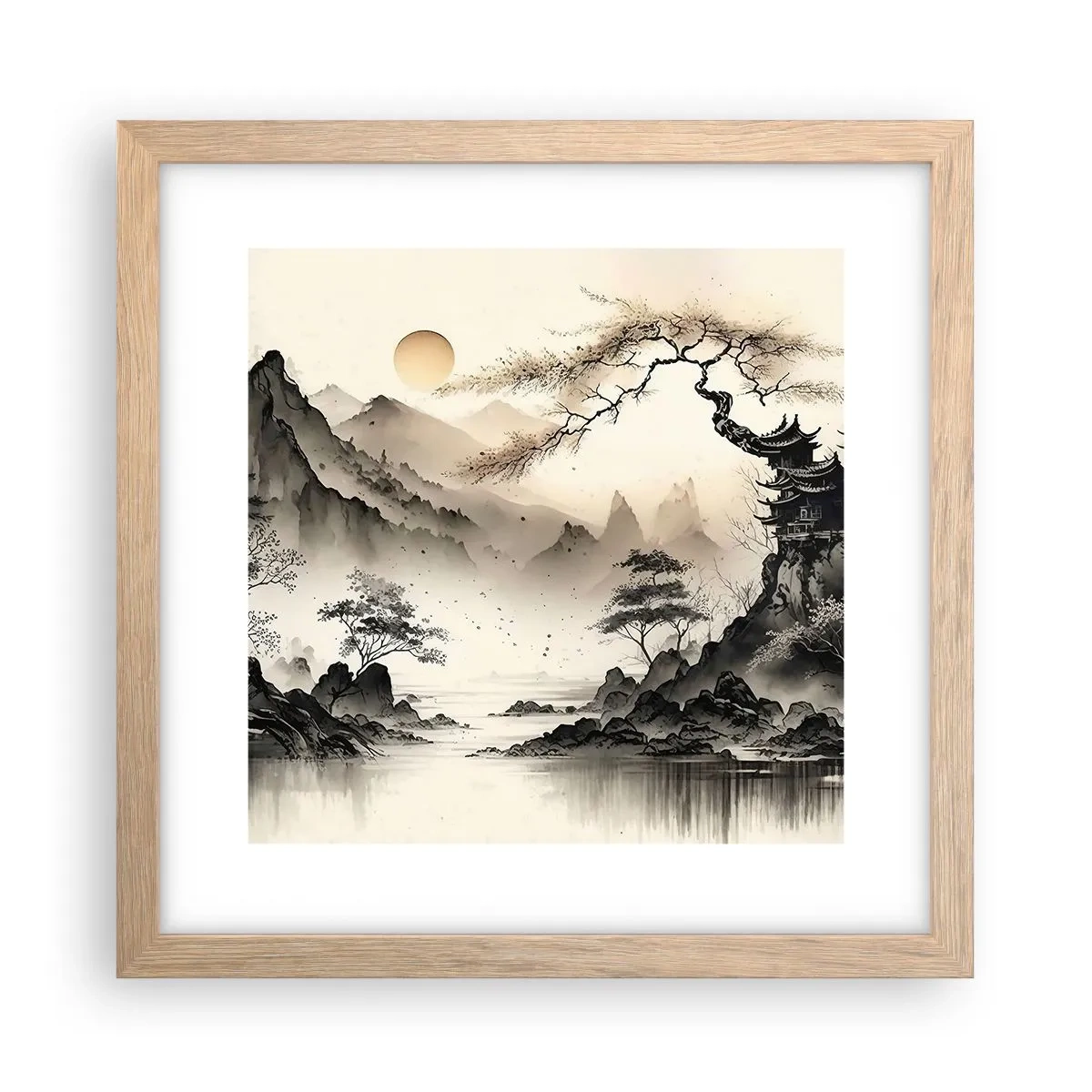 Pôster com moldura de carvalho claro - O charme único do Oriente - 30x30 cm
