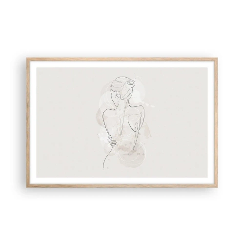 Pôster com moldura de carvalho claro - Como um instrumento sensível - 91x61 cm