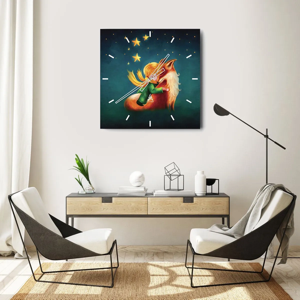 Relógio de parede - Relógio em vidro - O Pequeno Príncipe - 40x40 cm