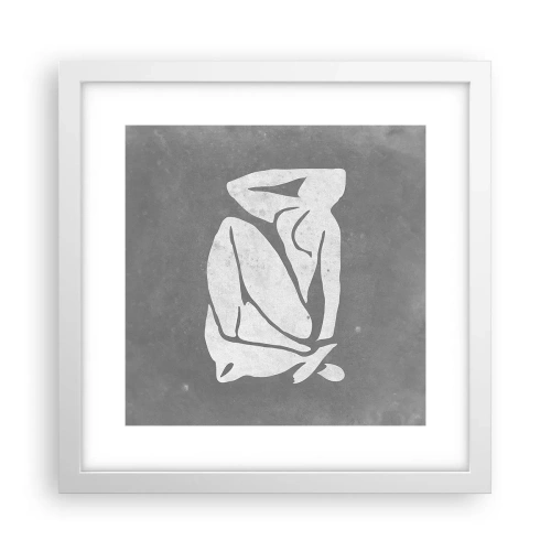 Pôster em moldura branca - Nos pensamentos - 30x30 cm