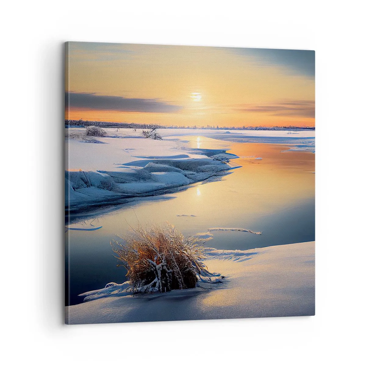 Quadro em tela - Pôr do sol de inverno - 60x60 cm