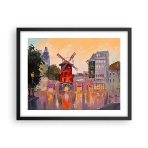 Pôster com moldura preta - Ícones parisienses – Moulin Rouge - 50x40 cm